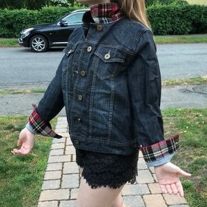 Coldwater Creek Jean jacket with plaid flannel